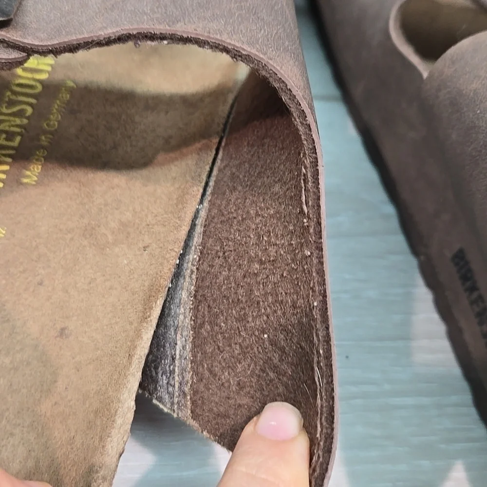 Birkenstock Mens Milano Leather Brown Sandals Shoes Slide Sz 45/12 Regular